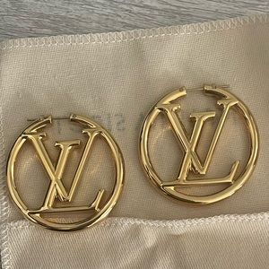 Authentic Louis Vuitton GM Hoop earrings